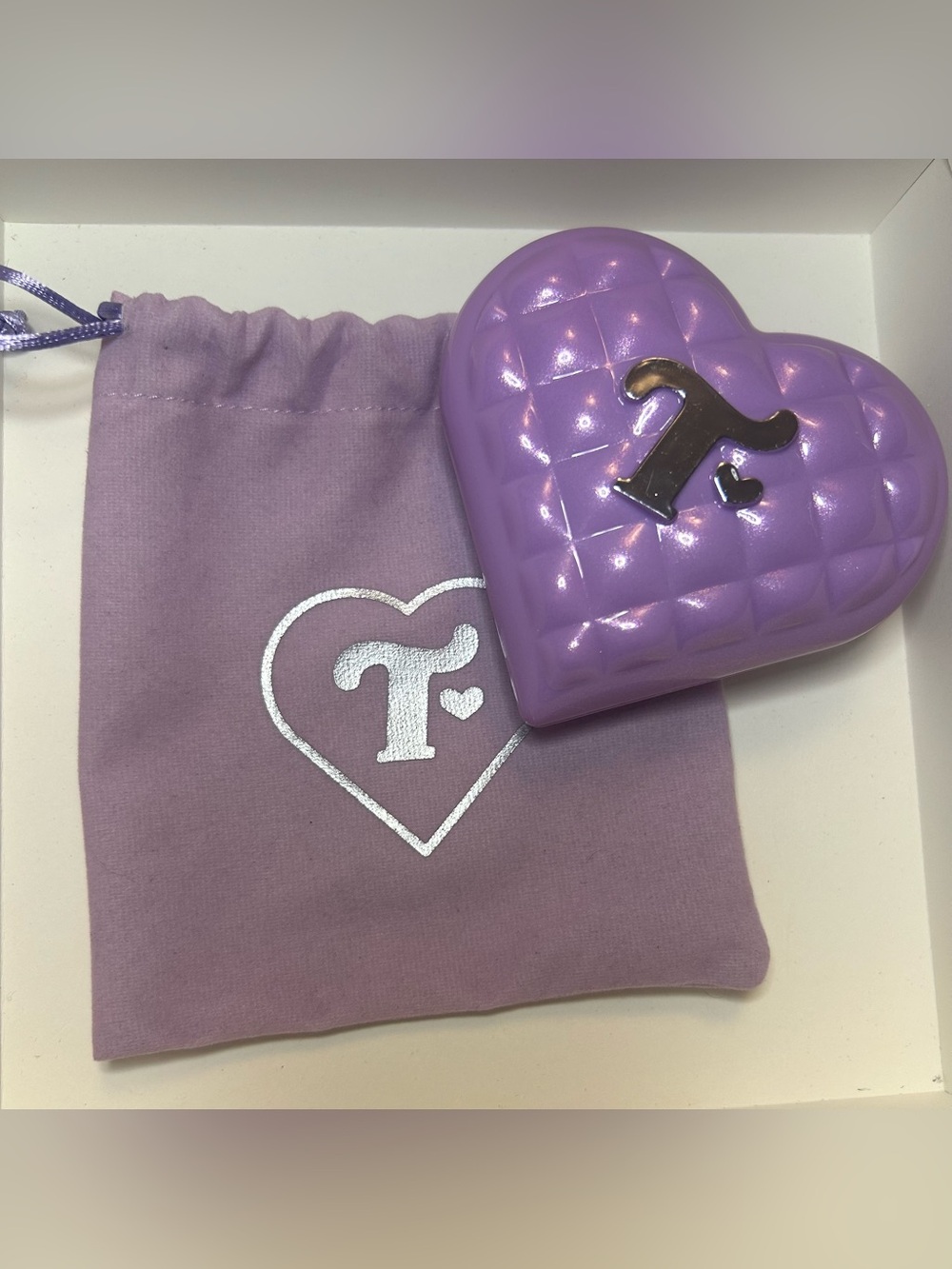 Trixie Cosmetics Mirror - Quilted Purple Shimmer with Pouch